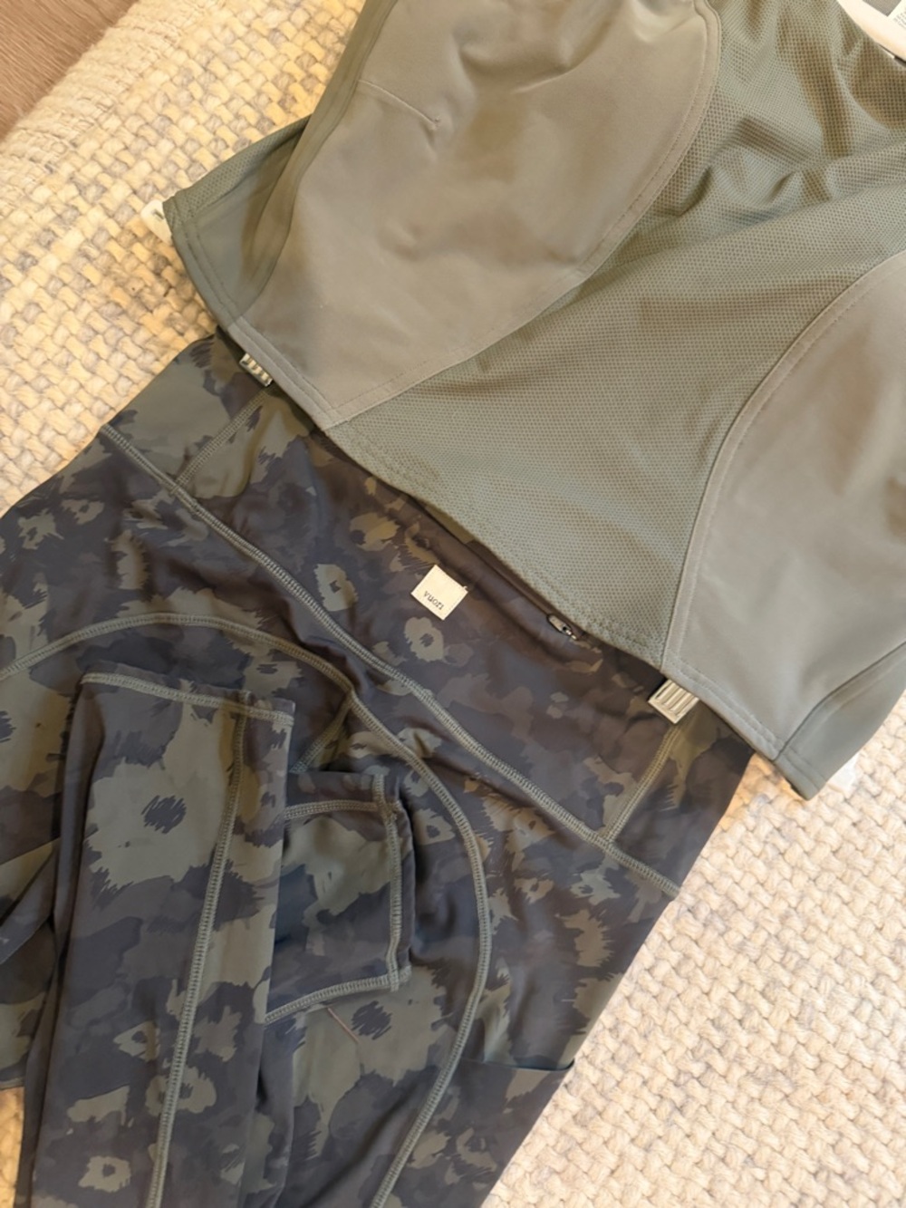Vuori Camo leggings S Lululemon size 14 Bra set